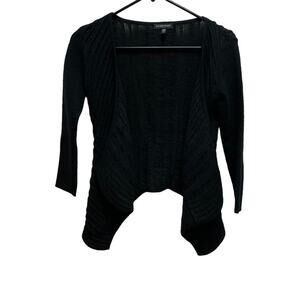Eileen Fisher Black Wool Blend Open Cardigan Sweater Women’s Petite Medium